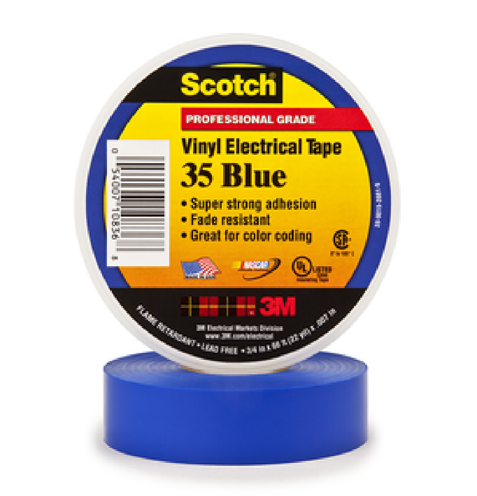 3/4" x 66' Blue 35 Vinyl Electrical Tape