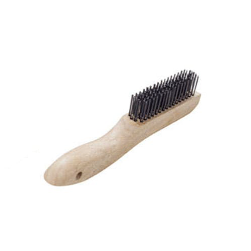 10" Carbon Steel Wire Scratch Brush w/ Wooden Shoe Handle