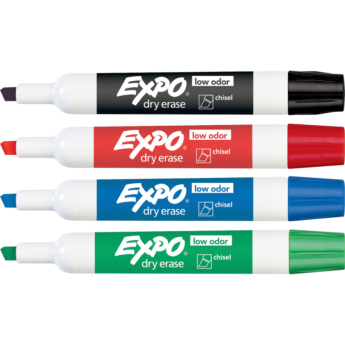 Chisel Tip Low-Odor Dry Erase Markers (4 Count)