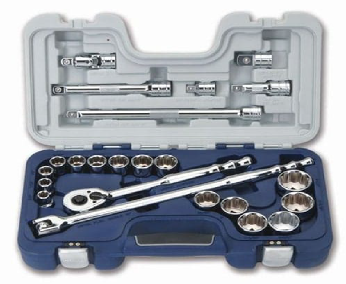 1/2" Drive SAE Tool & Shallow 3/4" - 1 1/4" 12 Point Socket Set (23 Piece) - WILLIAMS TOOLS