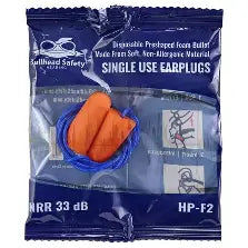 Bullhead Safety Hearing Protection - Corded Polyurethane Foam Earplugs (100 Count)
