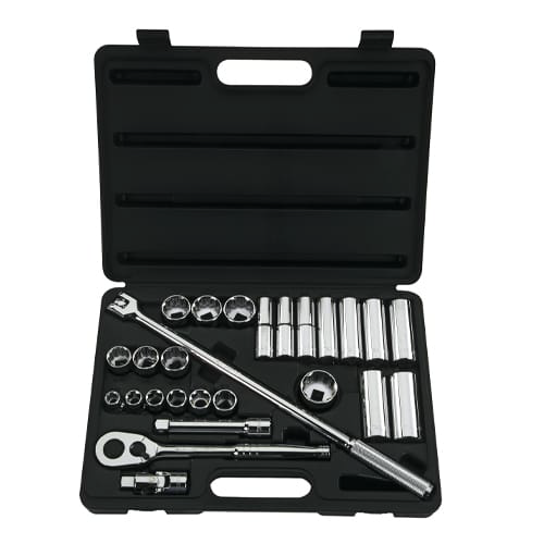 1/2" Drive 6 Point and 12 Point Socket Set (26 Piece) - STANLEY