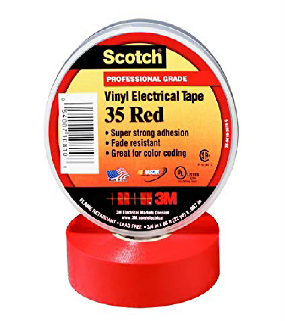 3/4" x 66' Red 35 Vinyl Electrical Tape