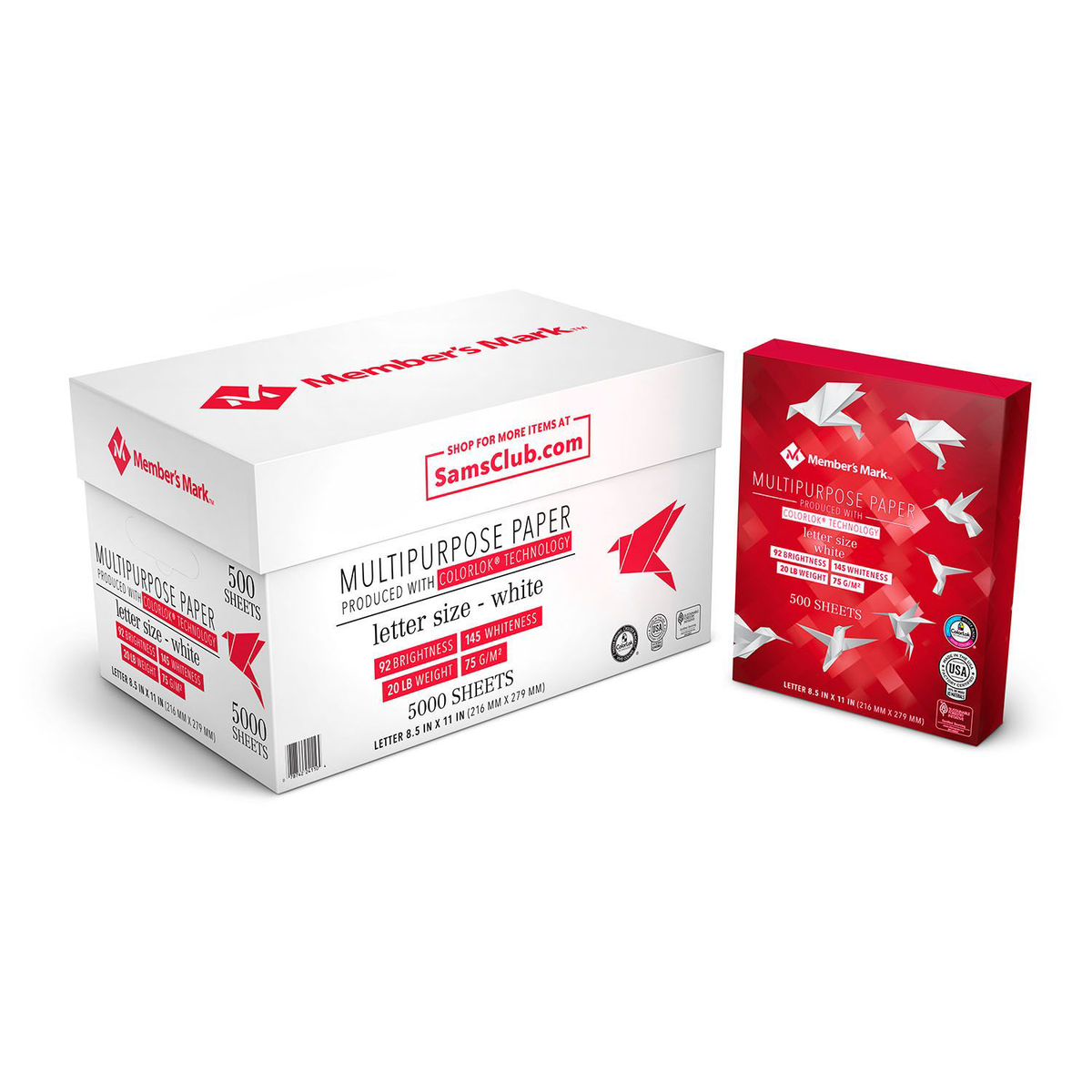 8.5" x 11" 500 Sheet Bright White Paper (10 Reams)