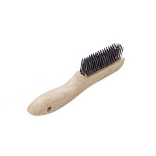10" Carbon Steel Wire Scratch Brush w/ Wooden Shoe Handle
