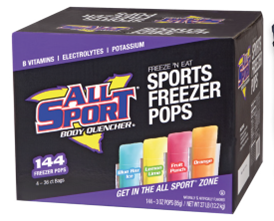 3 oz. All Sport Body Quenchers Freezer Bar (144 Pack)