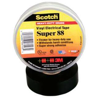 66' x 3/4" Black Super 88 Vinyl Electrical Tape