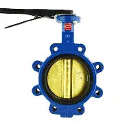 Valve Butterfly 6" Lug Style Ductile Iron/Ductile Iron (Nickel Plated) Pinless D Style (Oval) Stem