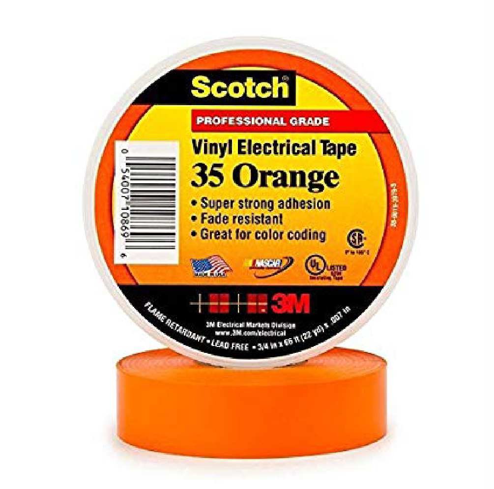 3/4" x 66' Orange 35 Vinyl Electrical Tape