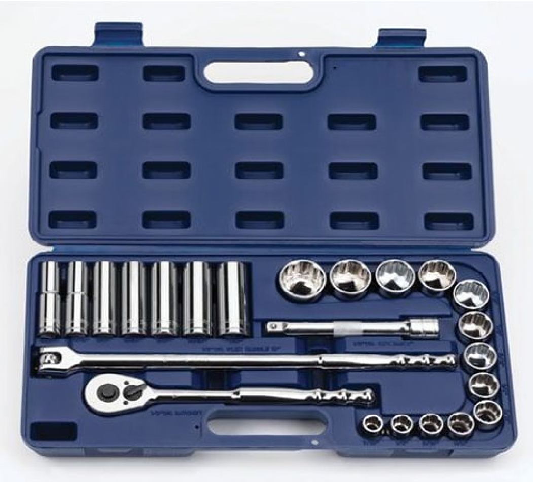 1/2" Drive 12 Point SAE Deep &amp; Shallow Socket Set (23 Piece) - WILLIAMS TOOLS