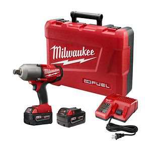 3/4" M18 Fuel Lithium-Ion Cordless Impact Wrench w/ 2 Batteries and Charger - MILWAUKEE